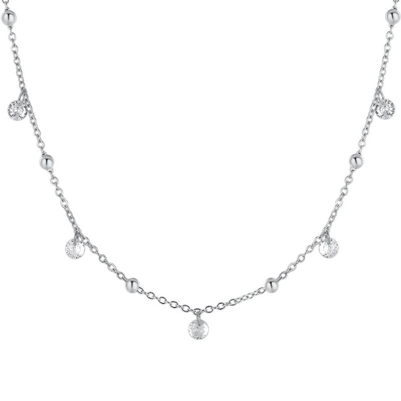 Collana da donna in acciaio con zirconi Luca Barra CK2181