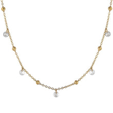 Cargar imagen en el visor de la galería, Collana da donna in acciaio dorato con zirconi Luca Barra CK2182
