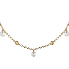 Cargar imagen en el visor de la galería, Collana da donna in acciaio dorato con zirconi Luca Barra CK2182
