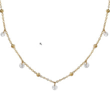 Cargar imagen en el visor de la galería, Collana da donna in acciaio dorato con zirconi Luca Barra CK2186
