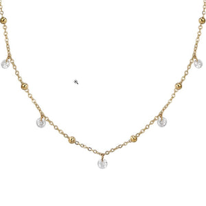 Collana da donna in acciaio dorato con zirconi Luca Barra CK2186