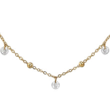 Cargar imagen en el visor de la galería, Collana da donna in acciaio dorato con zirconi Luca Barra CK2186
