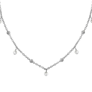 Collana da donna in acciaio con perle Luca Barra CK2188