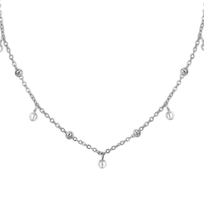 Collana da donna in acciaio con perle Luca Barra CK2188