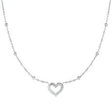 Cargar imagen en el visor de la galería, Collana da donna in acciaio con cuore in zirconi Luca Barra CK2205
