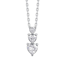 Carica l'immagine nel visualizzatore di Gallery, Collana da donna in acciaio con cuori e zirconi Luca Barra CK2234
