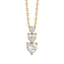 Load image into Gallery viewer, Collana da donna in acciaio con cuori e zirconi Luca Barra CK2235
