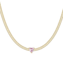 Load image into Gallery viewer, Collana da donna in acciaio dorato con zircone Luca Barra CK2255
