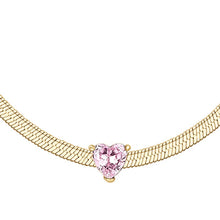 Load image into Gallery viewer, Collana da donna in acciaio dorato con zircone Luca Barra CK2255
