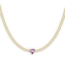 Load image into Gallery viewer, Collana da donna in acciaio dorato con zircone Luca Barra CK2256
