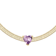 Load image into Gallery viewer, Collana da donna in acciaio dorato con zircone Luca Barra CK2256
