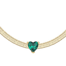 Load image into Gallery viewer, Collana da donna in acciaio dorato con zircone Luca Barra CK2257
