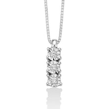 Carica l'immagine nel visualizzatore di Gallery, Collana Da Donna in oro bianco Trilogy con 3 Diamanti Miluna CLD4137
