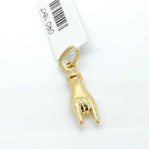 Large small Hand With Horns 18 kt gold pendant 2963
