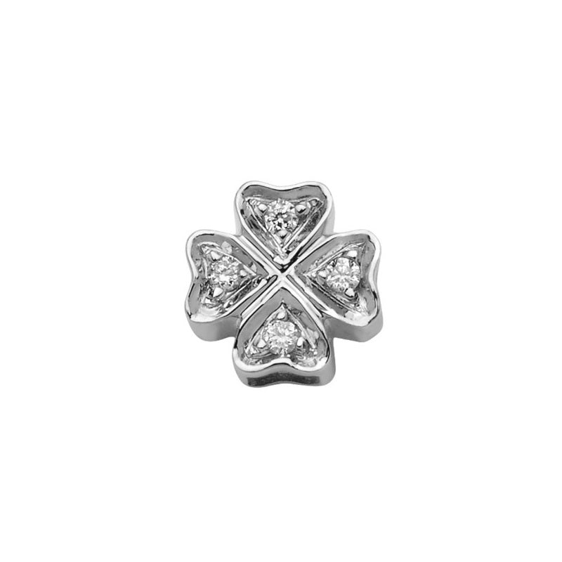 Charm Elements simboli Quadrifoglio in Oro bianco e diamanti DCHF7850.002