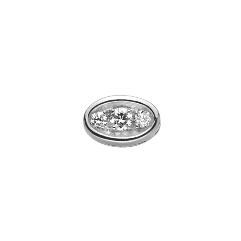 Charm Elements Ovale media in Oro bianco e diamante DCHF8565.004