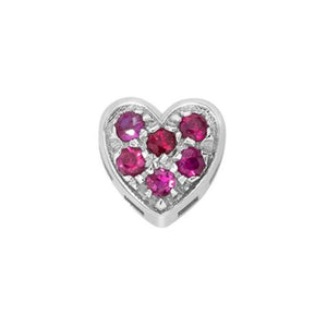 Charm cuore in oro bianco e rubini 18 kt Elements DCHR7398