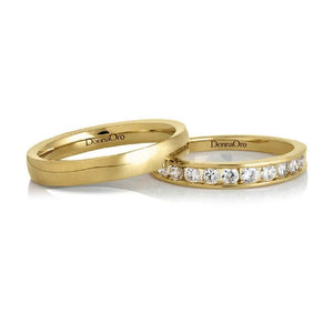 Anelli Fedi “Aurora” in oro e diamanti di Donna Oro