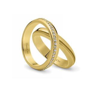 Anelli Fedi “Mia” in oro e diamanti di Donna Oro