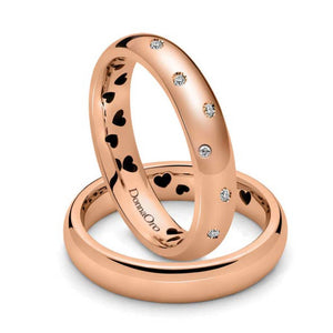 Anelli Fedi “Serena” in oro e diamanti di Donna Oro 4 mm
