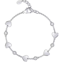 Carica l&#39;immagine nel visualizzatore di Gallery, Bracciale della collezione Mabina Gioielli donna in argento con dettagli a forma di cuore e zirconi 533239
