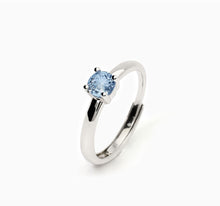 Load image into Gallery viewer, Mabina Women&#39;s ring in silver with synthetic aquamarine ISABEL 523404
