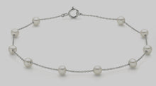 Carica l&#39;immagine nel visualizzatore di Gallery, Bracciale donna in oro bianco 18Kt con perle bianche LBP11816
