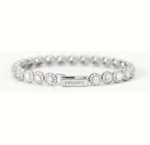 Bracciale da donna tennis in argento con zirconi bianchi MILANESIENNE Mabina 533823