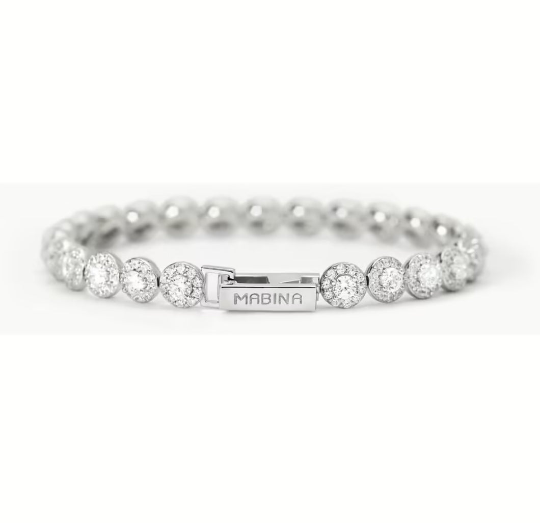 Bracciale da donna tennis in argento con zirconi bianchi MILANESIENNE Mabina 533823
