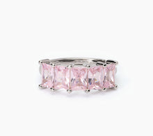 Load image into Gallery viewer, Women&#39;s silver ring with pink zircons VALENTINA 523410
