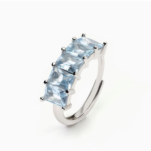 Anillo de mujer de plata con aguamarinas sintéticas VALENTINA 523408