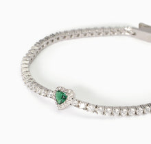 Carica l&#39;immagine nel visualizzatore di Gallery, Bracciale Mabina tennis donna con smeraldo sintetico LOVE AFFAIR 533837
