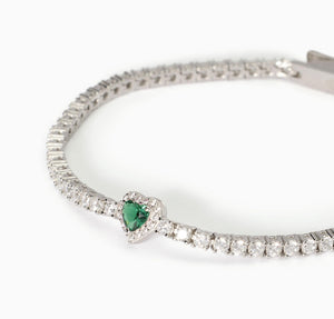 Bracciale Mabina tennis donna con smeraldo sintetico LOVE AFFAIR 533837