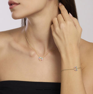 Girocollo Mabina in argento placcato oro con cuore HAPPY LOVE 553682