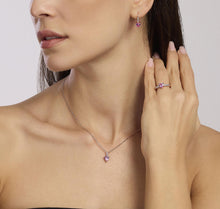 Cargar imagen en el visor de la galería, Anillo de mujer con turmalina sintética y circonitas ROUGE 523406
