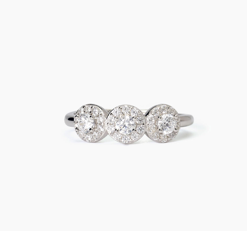 Anillo de plata con circonitas blancas MILANESIENNE 523368