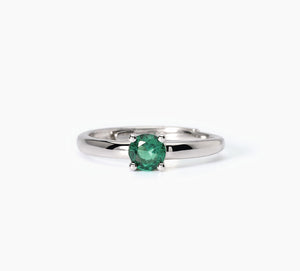 Mabina Women's ring in silver with synthetic emerald ISABEL 523403