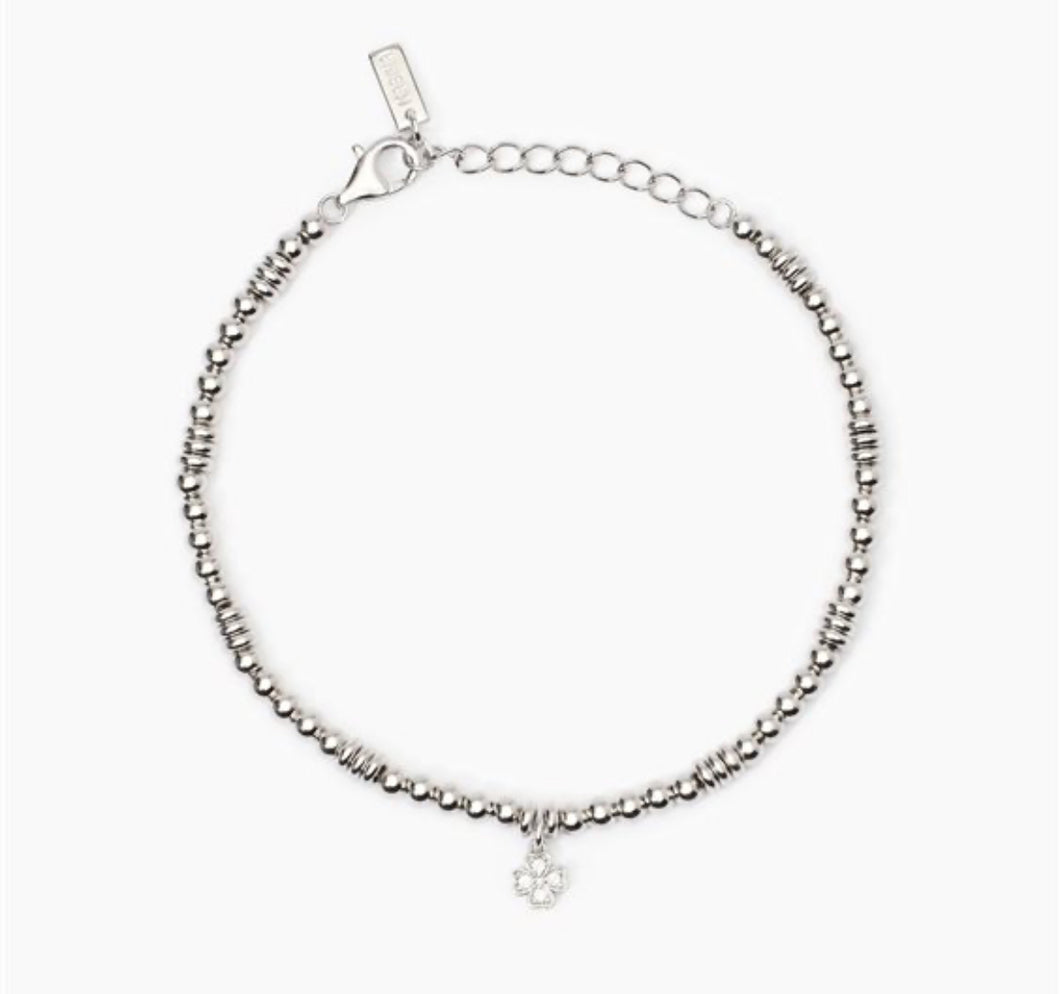 Bracciale da donna della collezione Mabina Little Mix in argento con quadrifoglio pendente 533841