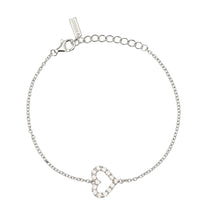Carica l&#39;immagine nel visualizzatore di Gallery, Bracciale catena da donna della collezione Mabina Happy Love in argento con catena e cuore centrale di zirconi  533835
