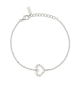 Bracciale catena da donna della collezione Mabina Happy Love in argento con catena e cuore centrale di zirconi  533835