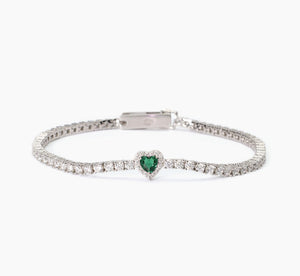Bracciale Mabina tennis donna con smeraldo sintetico LOVE AFFAIR 533837