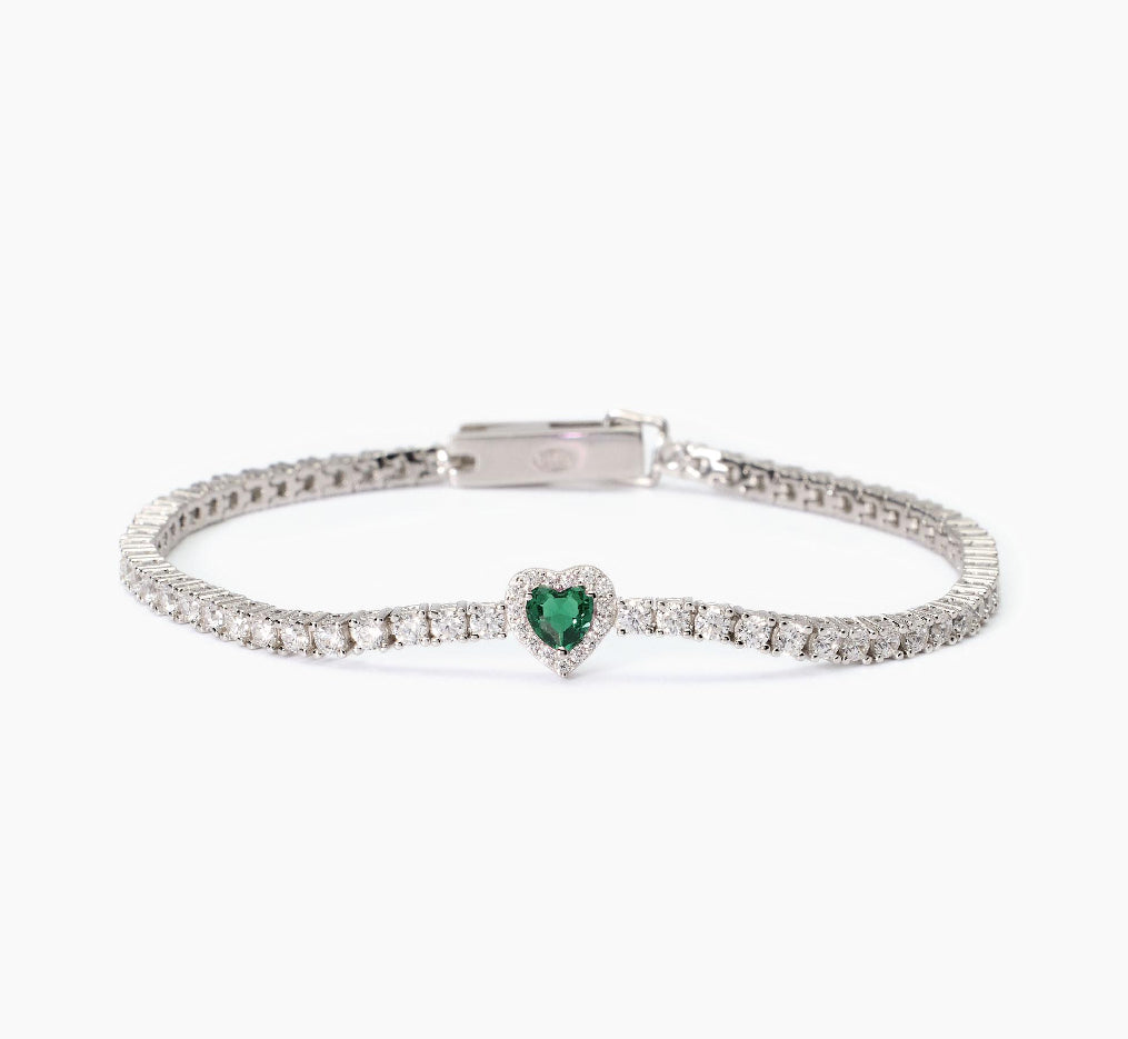 Bracciale Mabina tennis donna con smeraldo sintetico LOVE AFFAIR 533837