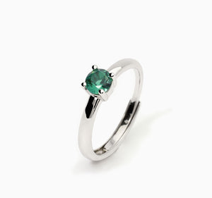 Mabina Women's ring in silver with synthetic emerald ISABEL 523403