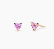 Carica l&#39;immagine nel visualizzatore di Gallery, Orecchini in argento placcato oro rosa con tormalina sintetica ROUGE 563749
