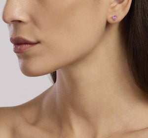 Orecchini in argento placcato oro rosa con tormalina sintetica ROUGE 563749