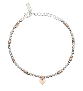 Bracciale catena da donna della collezione Mabina Little Mix in argento placcato oro rosa con cuore pendente 533839