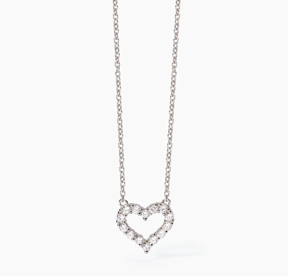 Girocollo Mabina in argento con cuore e zirconi HAPPY LOVE 553681