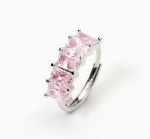 Load image into Gallery viewer, Women&#39;s silver ring with pink zircons VALENTINA 523410
