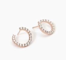 Cargar imagen en el visor de la galería, Pendientes Mabina de plata bañada en oro rosa con circonitas FUTURISTA 563756
