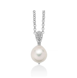 Collana donna Miluna Giochi di Perle in argento topazi bianchi 0,28ct e perla 12/14 PCL6537B